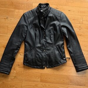 Women's Black Faux Leather Jacket